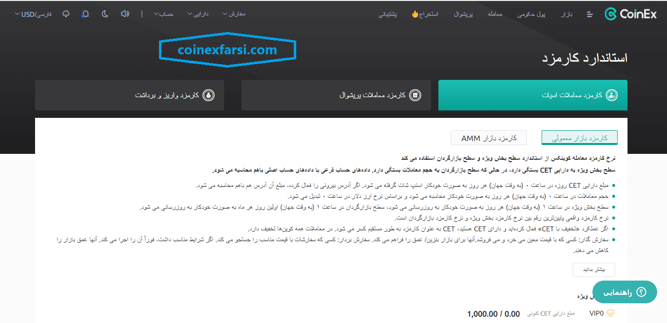 صفحه کارمزد 